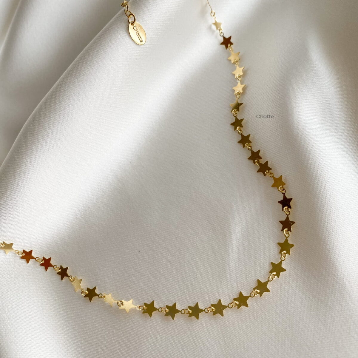 Złoty Naszyjnik Damski Z Zawieszką w Gwiazdki Choker