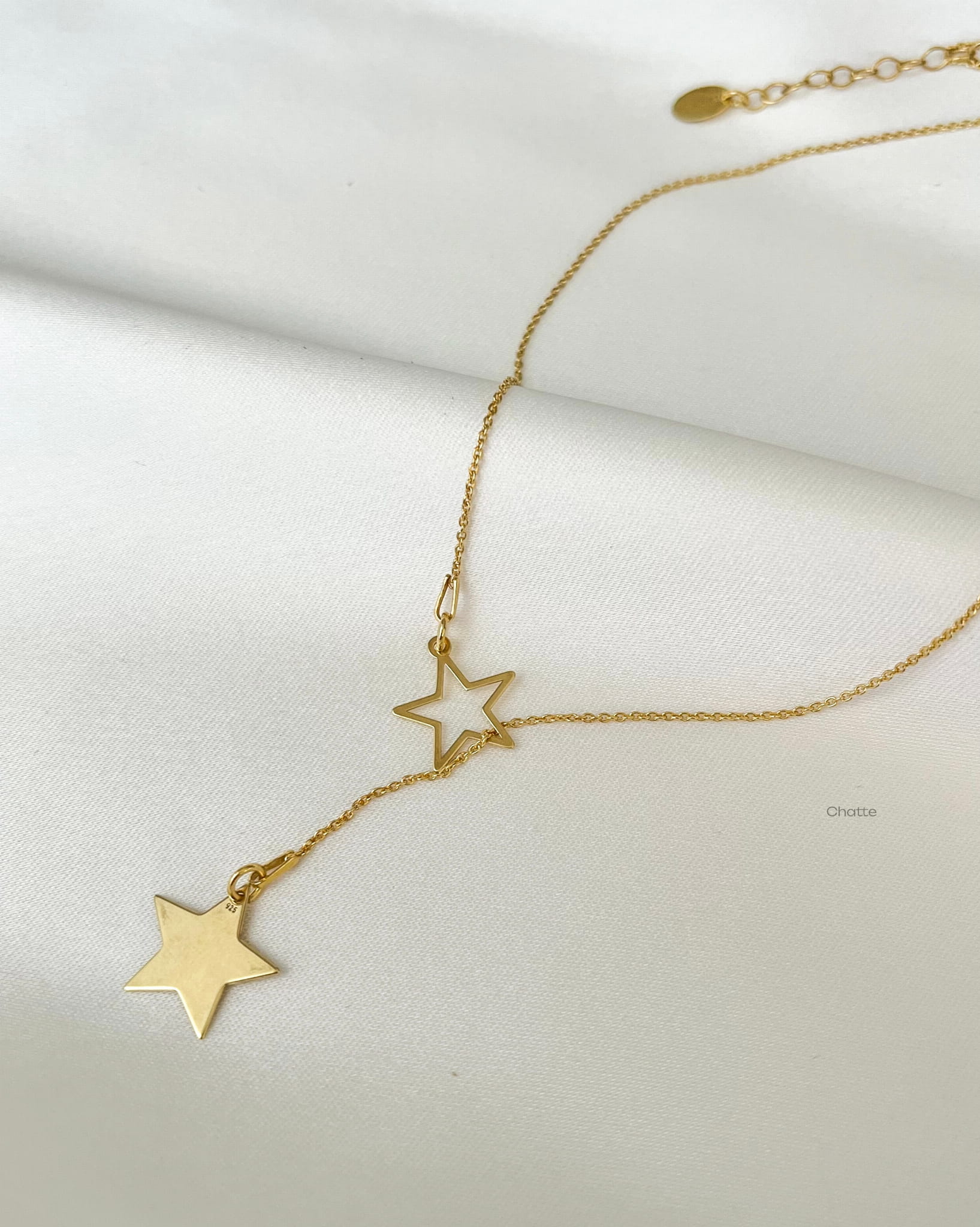 Złoty Naszyjnik Damski Z Zawieszką Gwiazdy Stars